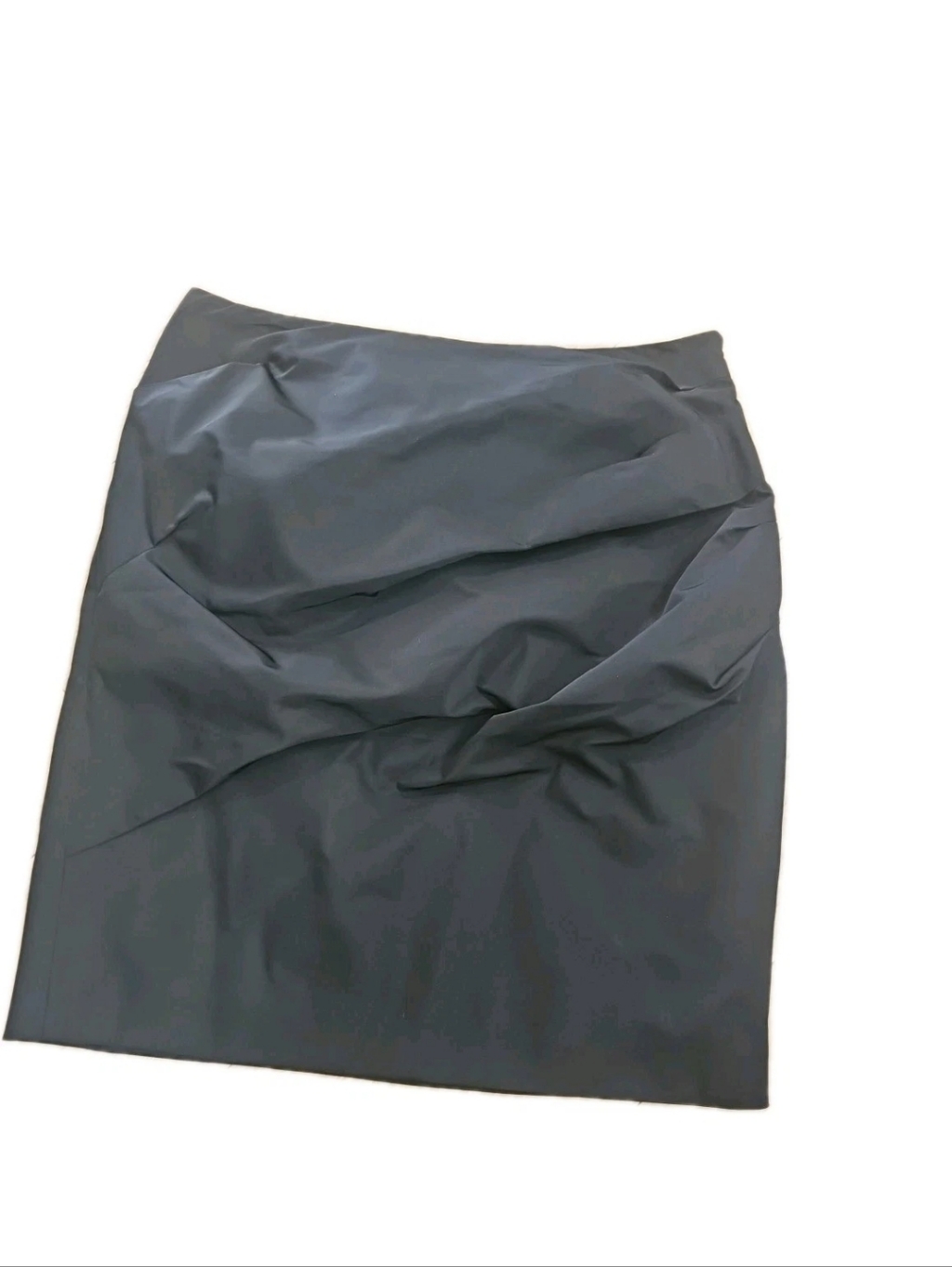 Lida Baday Silk Blend Pleated Pencil Midi Skirt Lined Black Sz 10